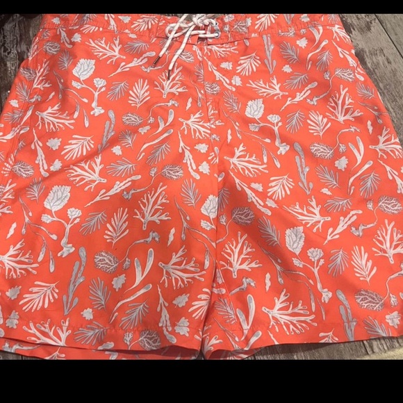GoodFellow Co Swim Trunks Mens Mesh Lined Coral Sea Life - Picture 3 of 3